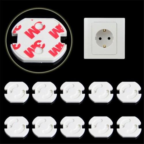 10pcs Baby Safety Rotate Cover 2 Hole Round European Standard Children Against Electric Protection Socket Plastic Security Locks