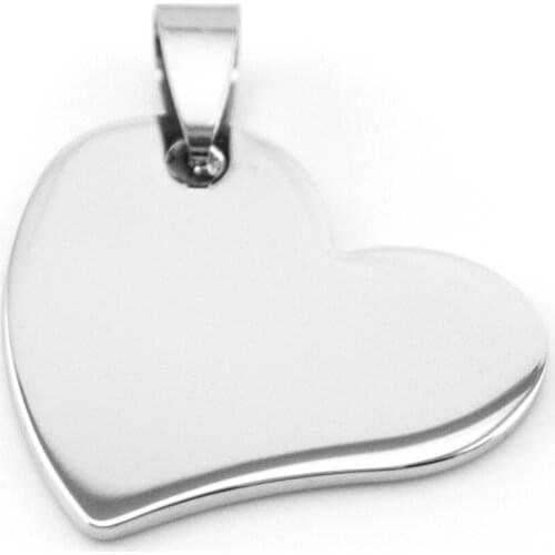 10pcs mini curve heart tags jewelry charms blank mirror polished diy Pendant for women stainless steel wholesale price