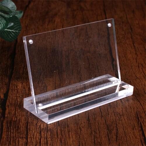 12*8cm Bevel table card Acrylic Replaceable inner page desk sign holder Commodity price card