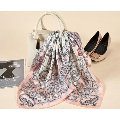 2021 Silk Square Scarves Women for Hair Neck Wraps Foulard Shawls Designer Print Horse Lady Headband Neckerchief Bandana