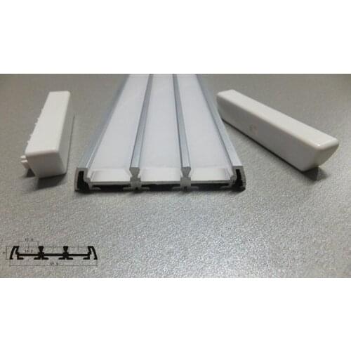 Anodized Aluminum 3 Rows LED Strip Light Channel Housing W Oyster White Cover And End Caps, 0~300cm Length Ok, Free Shipping