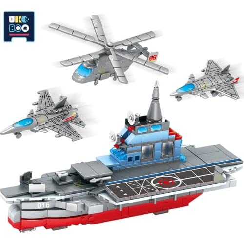 434pcs Kiev Military Army Marine Warship Building Blocks Battleship Boat Aircraft Bricks City Construction Toys for Children