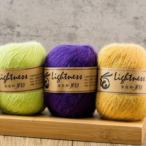 6pcs 50g/ball Long hair rabbit wool super soft medium fine wool baby skin hand knitted sweater wool