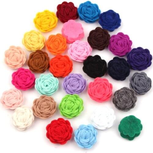 600pcs/lot DHL Free Shipping 1'' Tiny Felt Flower without Clips Hair Accessories Children Hair Flower DIY Crafts