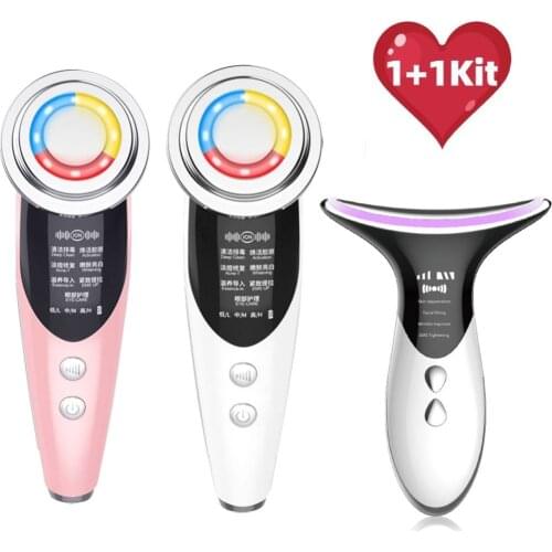 7in1 RF&EMS Face Skin Rejuvenation Remover and Neck Beauty Device Skin lifting Slimming Radio Frequency Chin Anti Wrinkle Remove