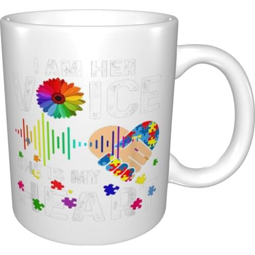 Autism Mom Dad Gift I Am Her Voice She Is My Heart Mug Coffee Cup Coffee Mug Coffee Cup Russia Mug