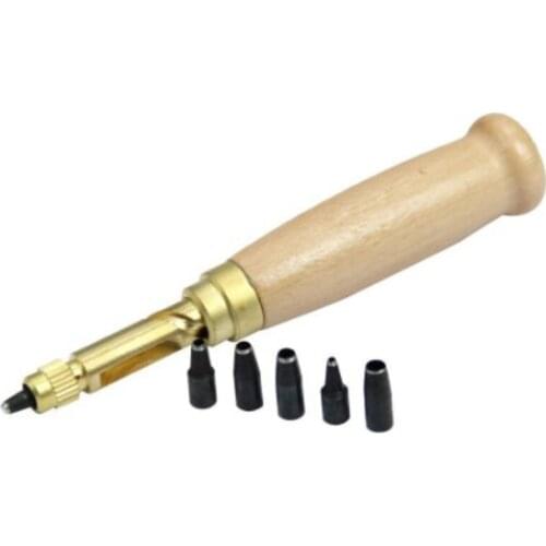 Automatic Belts Punch Replaceable Long Mute Rotary Punching Punchers Leather Craft Tools + 6pcs Tips SCIE999