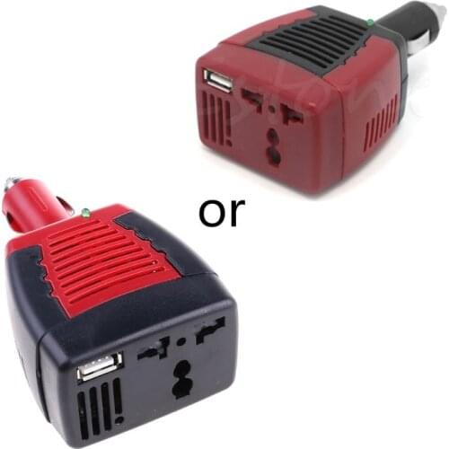 1PC Car DC 12V to AC 220V 75W Power Inverter Adapter USB 5V F19A