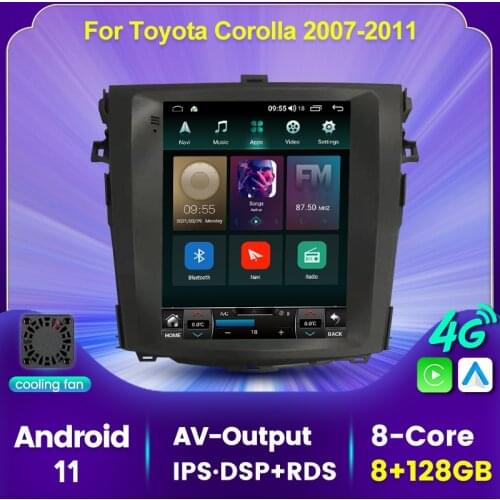 9.7" vertical screen Android 11 Car GPS Navigation Multimedia Plyaer for Toyota Corolla 2007-2011 2012 2013 Auto Radio Video