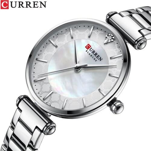 Watches Women CURREN Top Brand Fashion Thin Quartz Wristwatch with Charming Stainless Steel Bracelet часы женские наручные