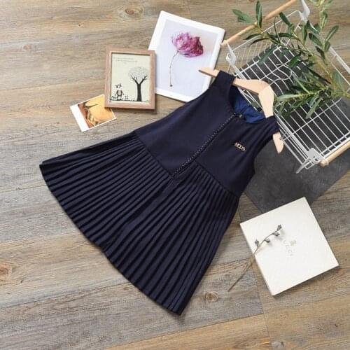 2020 Childrens Cotton Sleeveless Princess Girl Dress Birthday Party Performance Clothes Summer Dress Girls Pleated Dresses