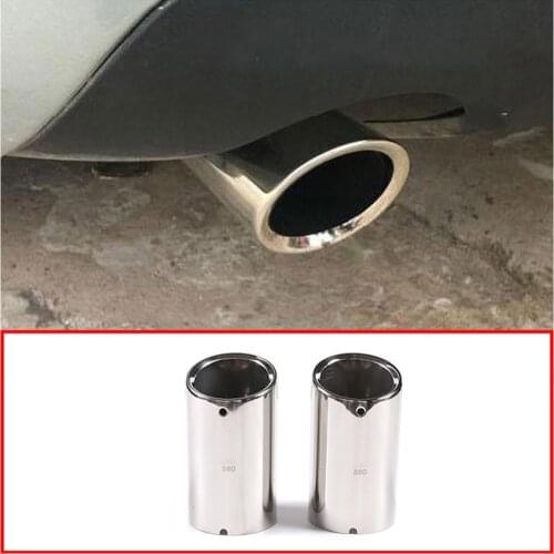 For Volvo S60 XC60 2009-2013 Car Exhaust Tail Muffler 304 Stainless Steel tail throat Pipes 2pcs