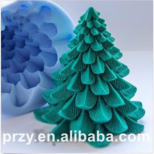 Christmas Tree shape Food grade silicone mold DIY decorating Christmas tree soap candle silica gel mold Fondant cake mold