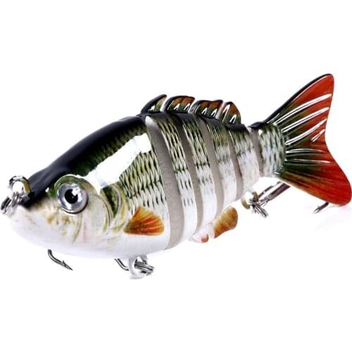 HENGJIA 1pcs 8cm 13g Slow Sinking Artificial Crankbait Wobbler 3D Eyes 6 Segments Swimbait Hard Bait Fishing Lure Tackle