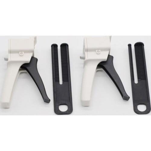 Good Combo 2Pcs 4:1/10:1 and 1:1/2:1 Temporary crown Dispensing Gun Dental Impression Mixing Dispenser
