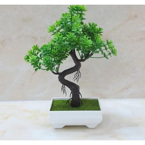 Artificial Green Fake Chrysanthemum Grass Small Bonsai Tree Plastic Plant Decoration Living Room Placement Balcony Background