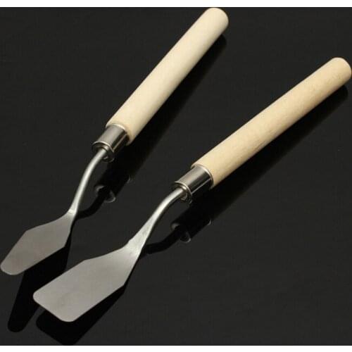 2 PCS Artist Painting Palette Knife Spatula Oil Painting Paint Art Craft Metal Spatula Perfect (Flat+Tip) Math set Drop Shipping