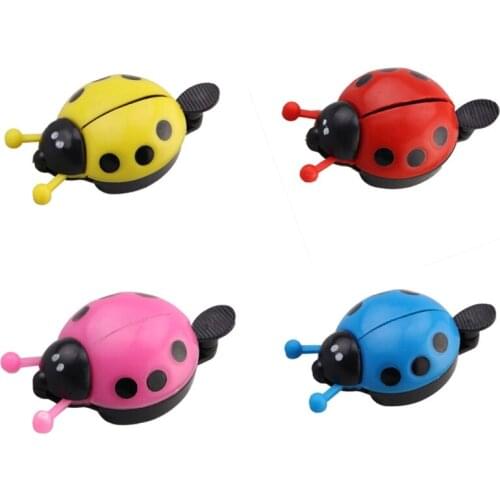 Cute Cartoon Ladybug Shaped Bike Bell Children Balance Car Bicycle Hand Press Small Bells Easy Operation Sports Bike