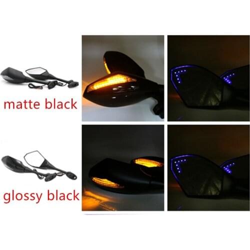 Motrocycle Rear View Side Mirrors LED Turn Signals For Honda CBR600F F4 F4i Suzuki GSXR 600 GSXR 750 Yamaha FZ1 FZ6 YZF R1