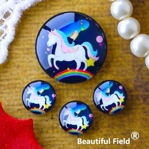 12mm 25mm 14mm 16mm 18mm 20mm Photo Glass Cabochons Round Cameo Set Handmade Settings 30mm Unicorn AH11755563