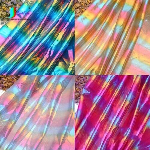 Stage Show Clothes,Diy Background Doll Material Colorful Stripe Gradation Bronzed Fabric,Shiny Bronzed Cloth A0051L