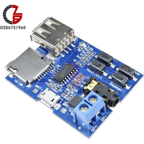 MP3 Decoder Board Mono Audio Amplifier Board USB TF Micro SD Card Slot U Disk Sound Decoder Decoding Audio Player MP3 Module