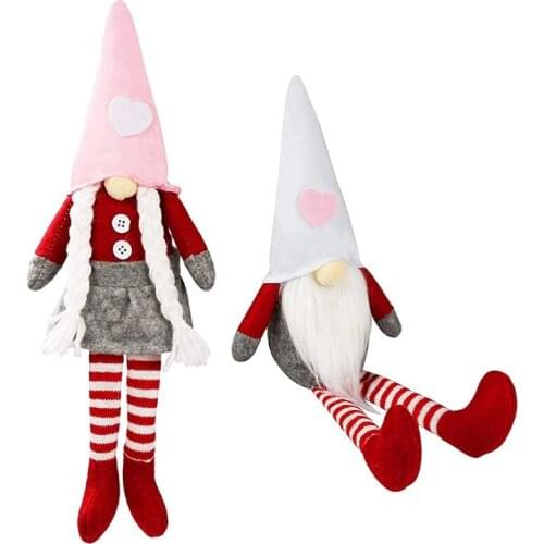 Valentines Day Gnome Plush Faceless Doll Decorations,Adorable Hat Design Suitable Valentines Dome Decor,Table and Home