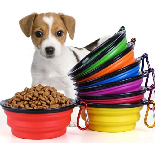 Portable Silicone Pet Feeder Collapsible Easy Take Pets Product Bowls Food Water Feeding Folding Dog Cat Travel Bowl