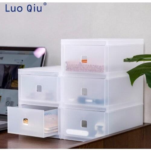 Transparent multi-layer desktop finishing box student combination to store office supplies drawer type storage box