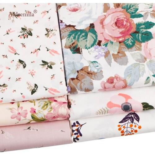 Pink Floral Series Twill Cotton Fabric,Patchwork Cloth,DIY Sewing Tissue Quilting Fat Quarters Material For Baby&Child 20X25cm