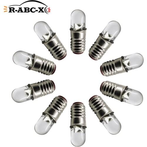RUIANDSION 10 Pcs Screw E5 LED E5.S Bulb 3V 6V 12V 24V F3SMD Chandelier Replacement 4300K 6000K Scape Model Lamp 60Lm 4.5mm