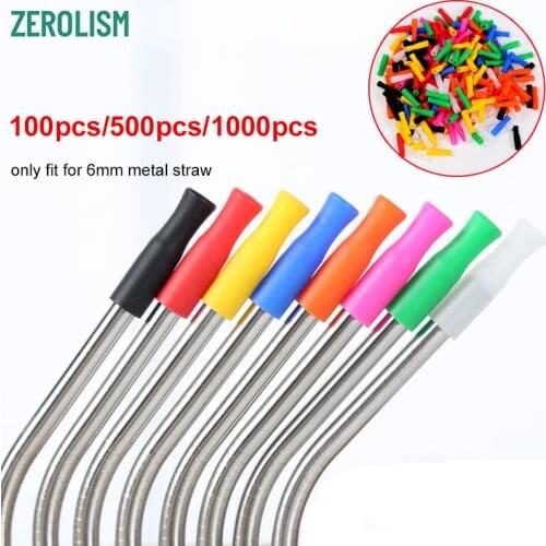 Wholesale Silicone Tips for Stainless Steel Straw Reusable Multi-Color Food Grade Soft Nozzles Covers only For 1/4 Inch Wide(6mm