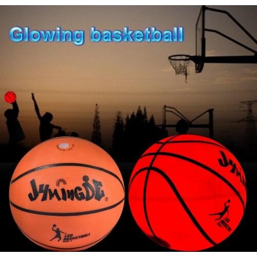 Light Up Basketball High Brightness LED Growing Rubber Basketball for Training Freestyle Performances