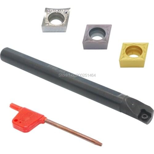 CNC Lathe Tool Inner Bore Boring Cutter S16Q-SCLCL09 (0.63 Inch), with 3 CCMT09T304（CCMT32.51）Hard Alloy Blades