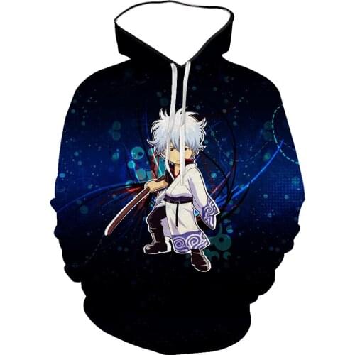 2021 3D Cartoon Anime Gintama Spring And Autumn Mens Print Hoodie Fashion Casual Hedging Comfortable Long Sleeve Customizable