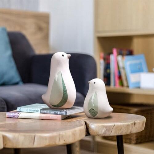 Home Decoration miniature figurines Creative Ceramic bird accessories Party Crafts for Living Room Shelves Wedding Ornaments