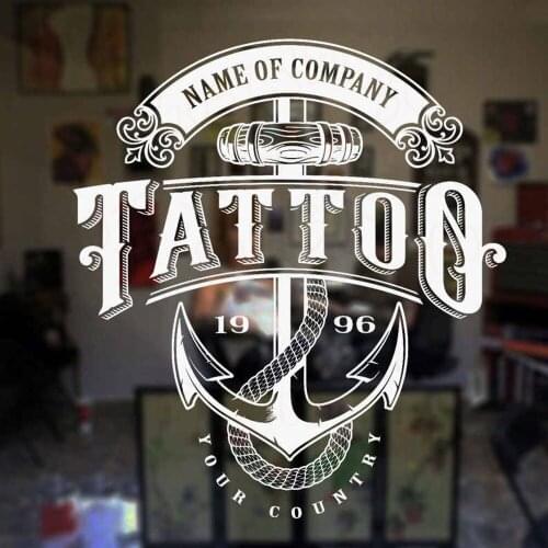 Tattoo Salon Logo Vinyl Decal Shop Sign Logo Poster Studio Design Window Decor Wall Art Stickers WL1075