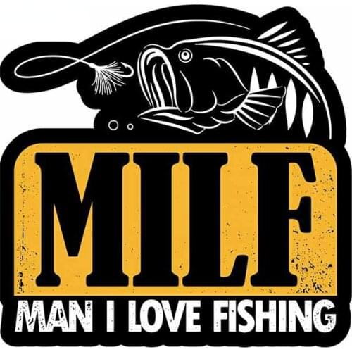 Personality MILF Man I Love Fishing Car Sticker Vinyl Cover Scratches Waterproof Scratch-proof Decoration Custom Printing Decal