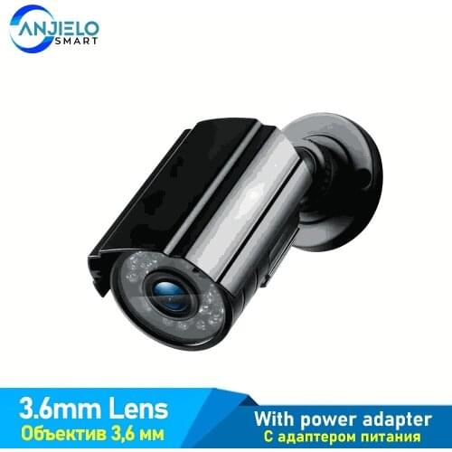 1/3 cmos 1200TVl CCTV Analog surveillance 3.6mm Lens camera IR Light Bullet Waterproof Outdoor Security Camera + Power Adapter