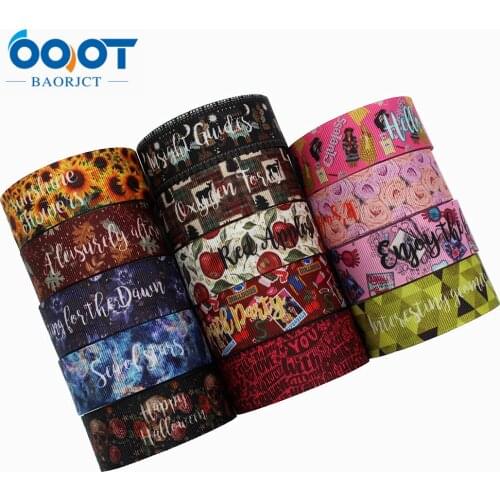 1'' 5yardsCartoon printing Grosgrain Ribbons DIY Handmade Child Bow Wedding Decoration Gift Wrap Material L-20817-820