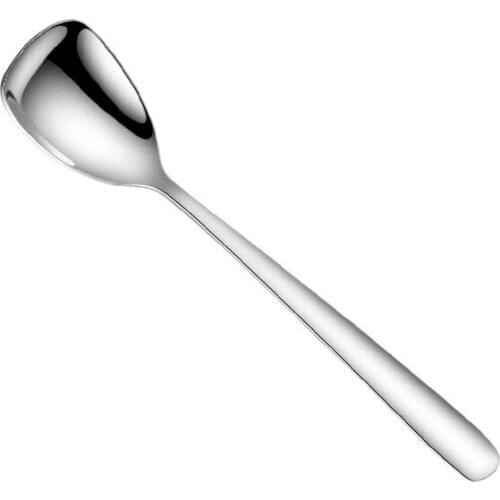 1pcs 304 Stainless Steel Spoon Creative Dessert Spoons Square Thick Ice Cream Spoon Household Coffee Spoon Ice Cream Spoons