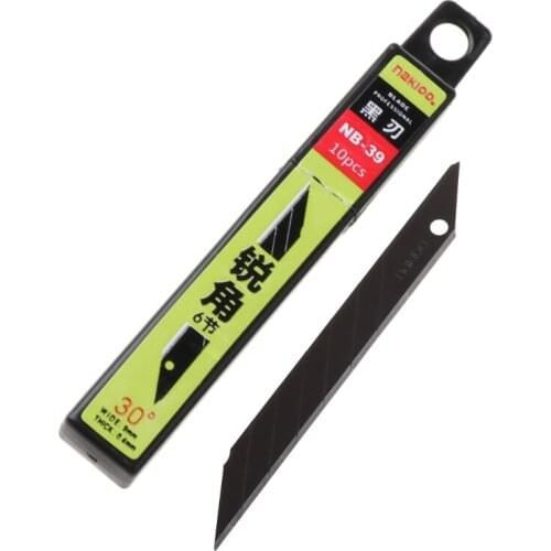 10pcs 30°Snap Off Replacement Razor Blades 9mm Shaving Blade Utility Knife Tools Carbon Steel NB-39