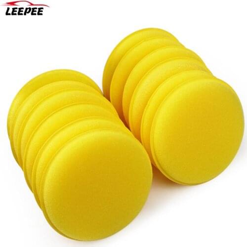 12 pcs/set Car Cleaning Tool Car Care Car Wax Sponge Pads Polishing Towel Anti-Scratch Yellow Tyre Dressing Foam Sponge