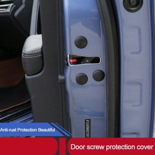 TAJIAN 12Pcs Car Door Lock Screw Protector Sticker Cover Cap Anti-Rust Trim Screws Covers For Subaru Forester Outback Legacy XV