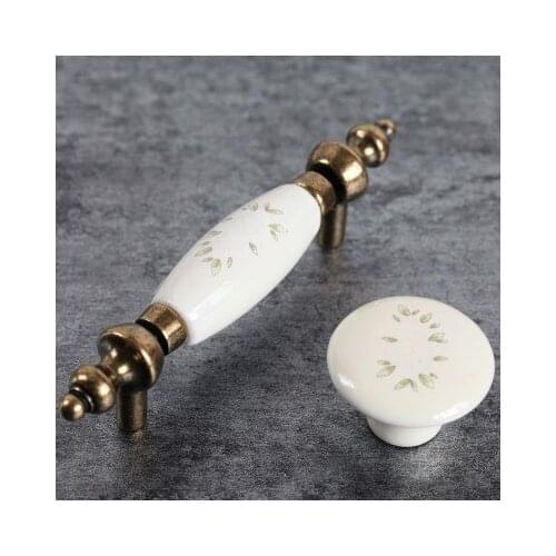 3" Dresser Knobs Pull Ceramic Flower Drawer Pulls Handles Cabinet Knob Rustic Kitchen Furniture Handle Hardware Antique Bronze