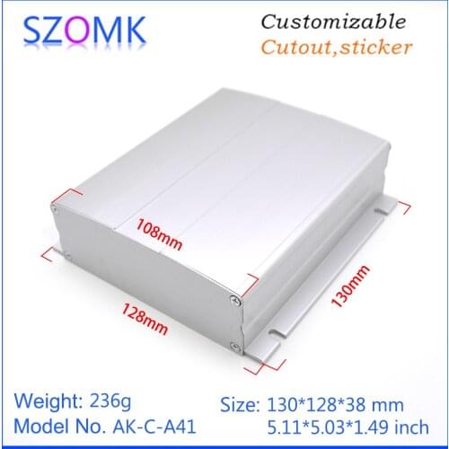 4 pcs, 38*128*130mm aluminum extruded housing box szomk aluminum electronics device housing for aluminum junction box