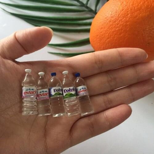 4pcs/set 1:12 mineral water Scale Models scene Dollhouse Miniature mini bottles Figurine Simulation model doll house accessories