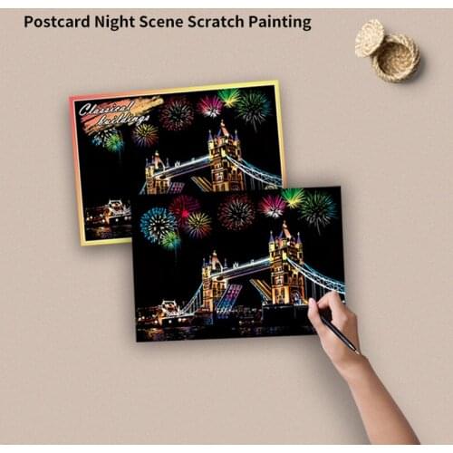 4Pcs/set Children Learning Toys Magic Colorful A5 Drawing Board Paper Painting Scraping Painting Doodle Scratch Toys Cardboard