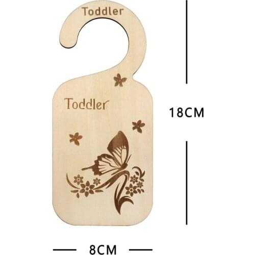 7pcs/lot Butterfly Baby Closet Divider Wooden Baby Closet Organizers Hanging Closet Dividers from Newborn Infant to 24 Months