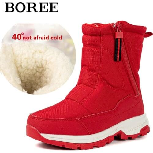 Woman Snow Boots Warm Anti-slip Waterproof Shoes Plush Mid-Calf Thigh High Boots Zipper Combat Boots Woman Winter Shoes For Men